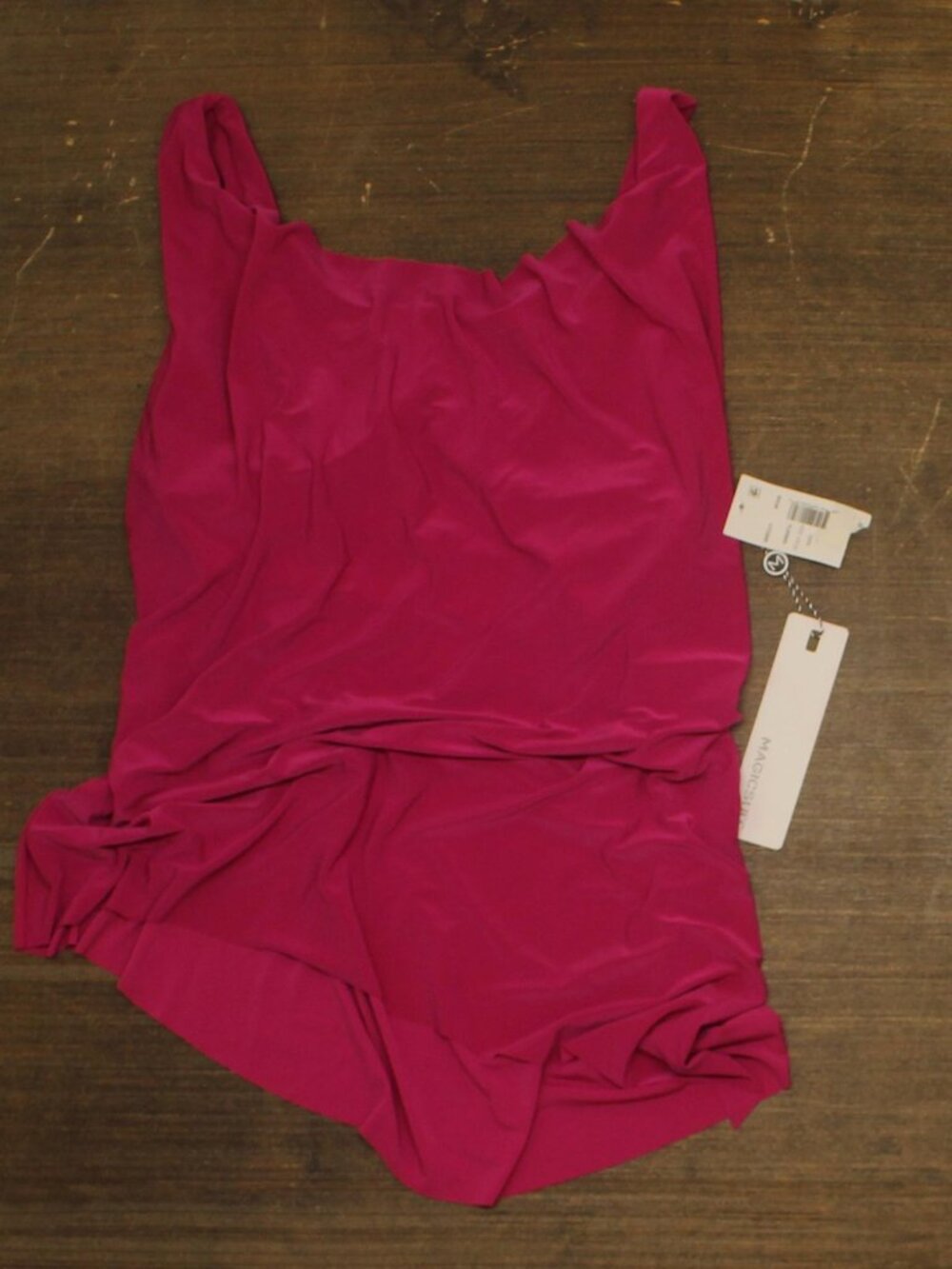 Magicsuit Pink Winnie Cowl Neck Underwire Tankini Swim Top Ruby 12